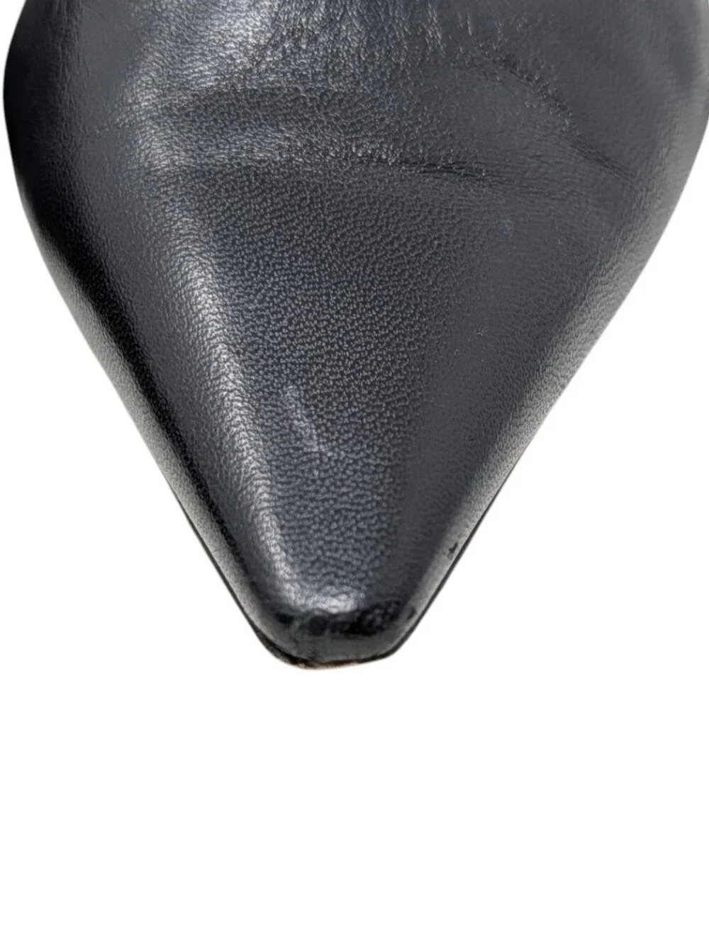 Dior J'Adior Black Leather Slingback White Ribbon Pointed Toe Flats Size EU 38.5